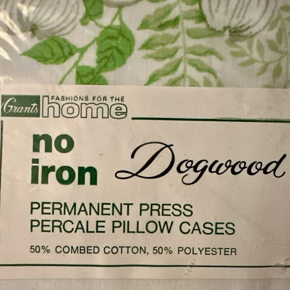VTG NOS Grants Percale Pillowcases Set of 2 Floral  Standard Size Cotton/poly